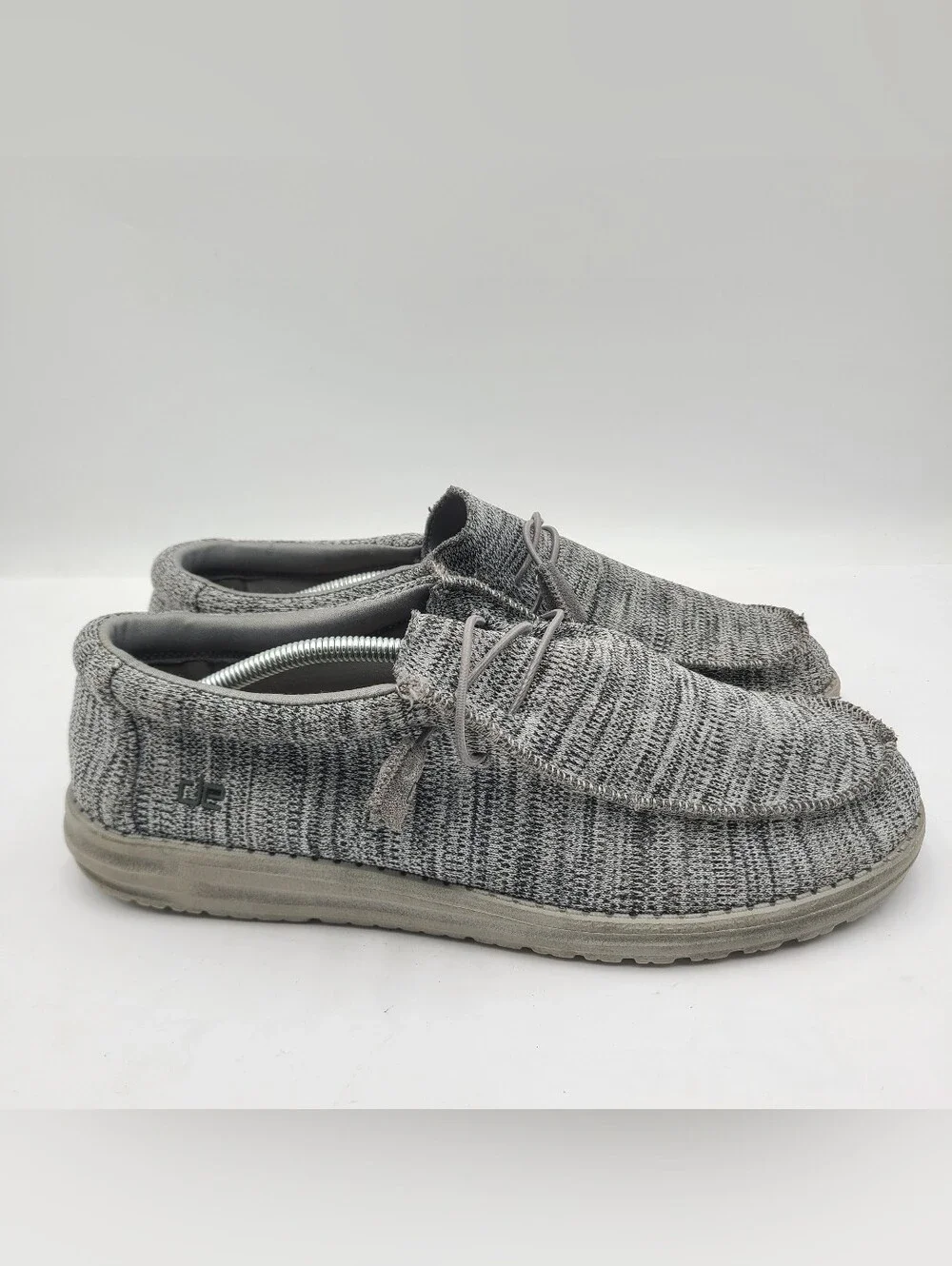B41 Hey Dude Wally B Sox Casual Loafer Shoes Mens 13 Comfort Slip On Mesh Gray